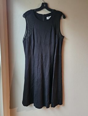 Carmen Marc Valvo Black Sleeveless Stretchy Dress Large